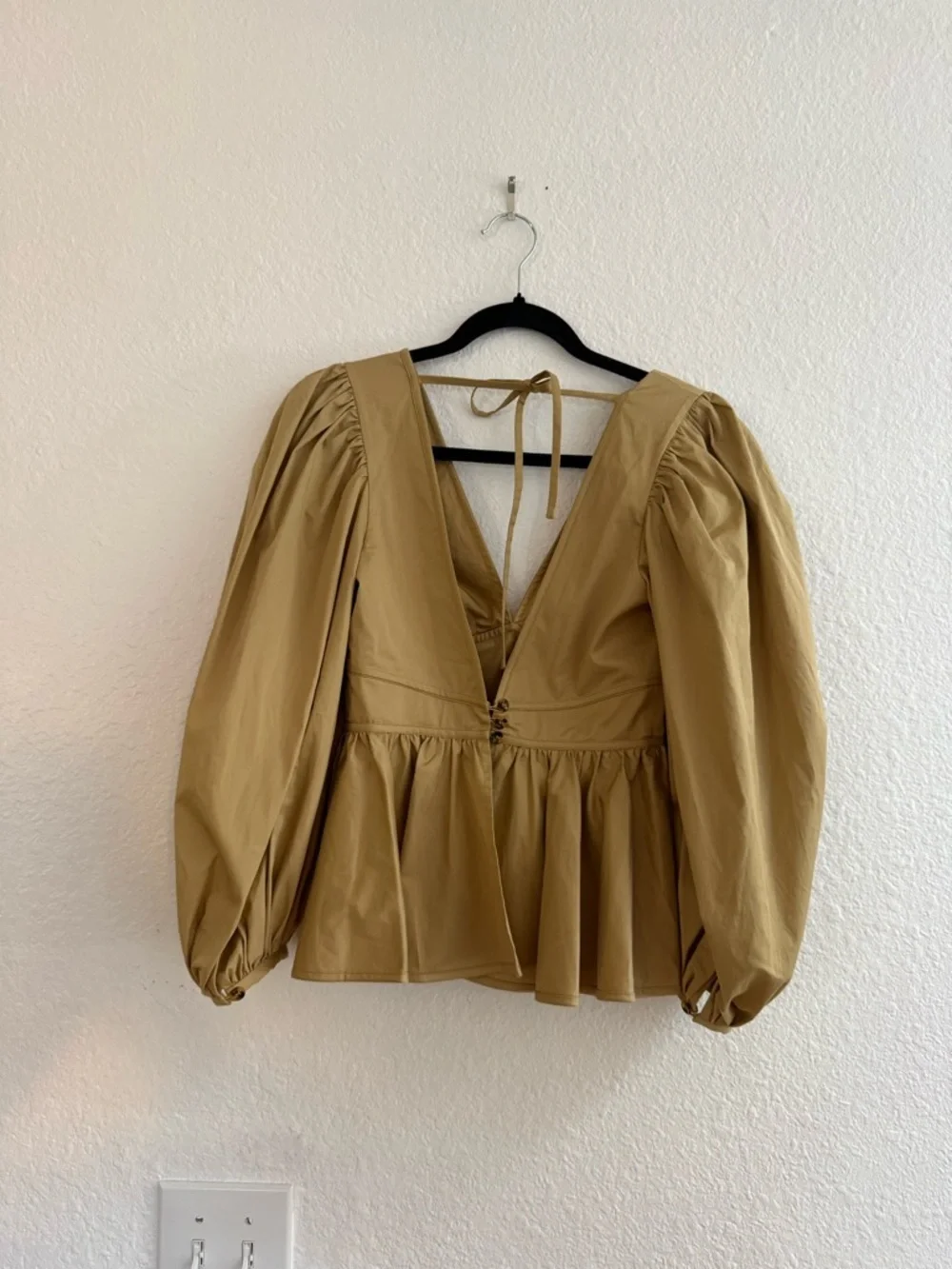 Luna Puff Sleeve Peplum Top Size 0
